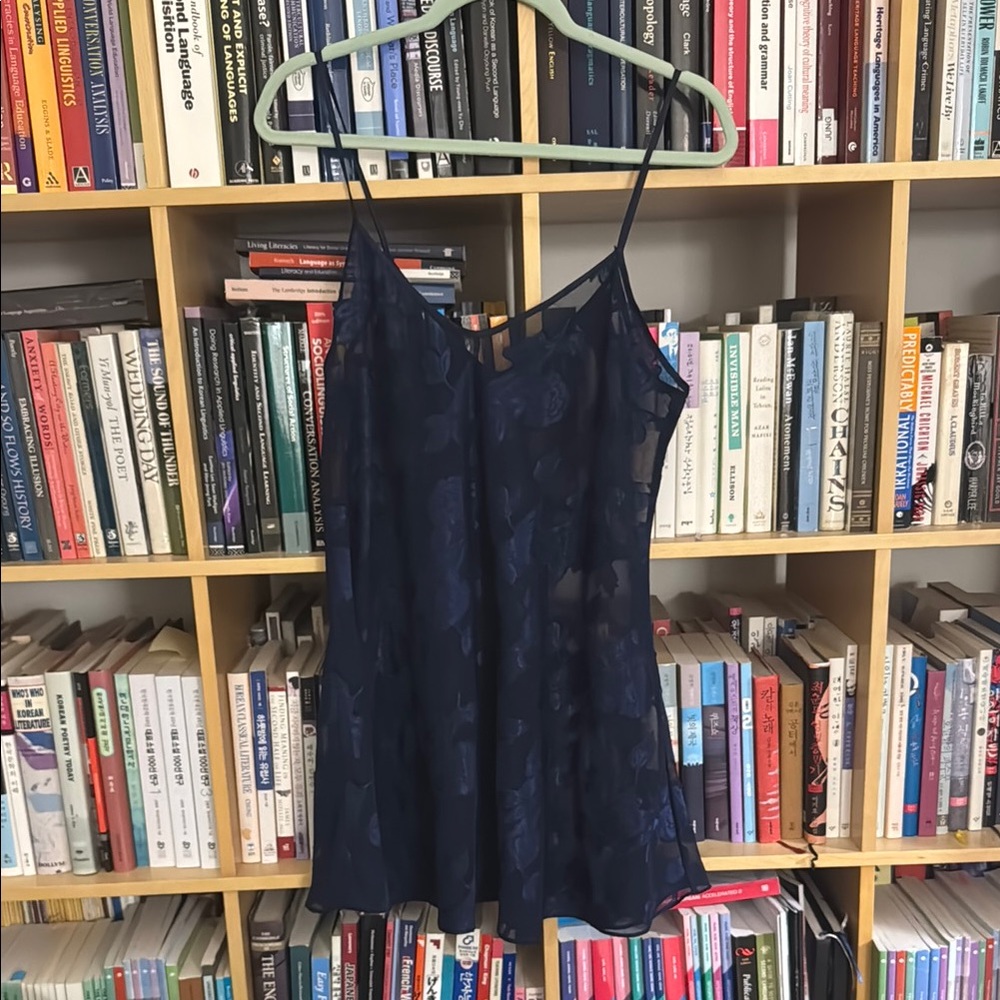 Navy Blue Sheer Floral Camisole